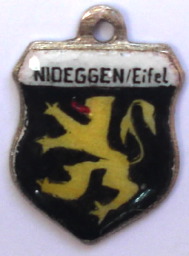 NIDEGGEN, Germany - Vintage Silver Enamel Travel Shield Charm